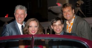 Jeremy Jordan, Jeff Calhoun and Laura Osnes at Opening Night of BONNIE & CLYDE at the Photo
