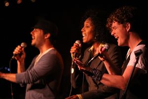 Matt Cusson, Nita Whitaker & Jake Simpson sing at Upright Cabaret's "It Gets Better"  Photo