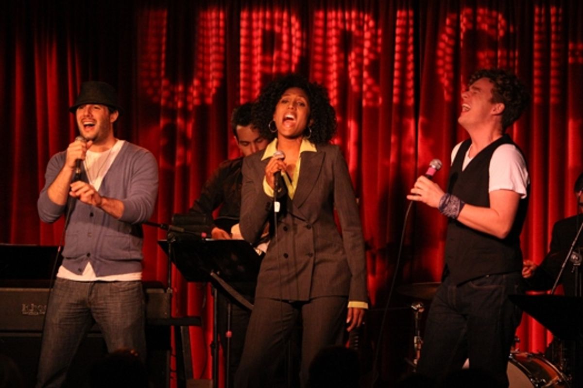 Matt Cusson, Nita Whitaker & Jake Simpson sing at Upright Cabaret's 'It Gets Better' concert at 
