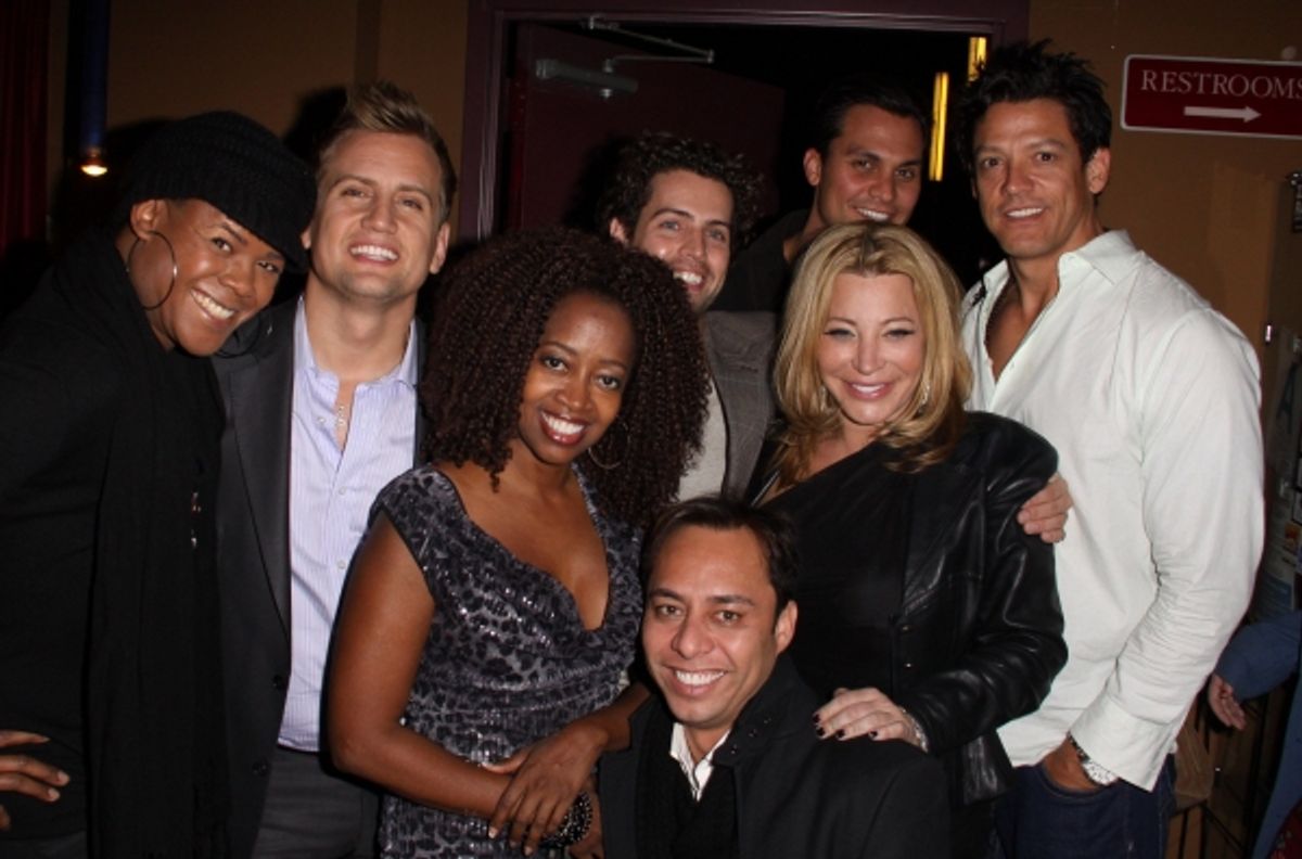 Producer Chris Isaacson, Jennifer Leigh Warren, Taylor Dayne and the RF-PR Publicity Team at Upright Cabaret's 'It Gets Better' concert at 