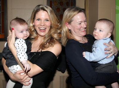 Kelli O'Hara & Kathleen Marshall with Kathleen's babies Ella & Nathanie Photo