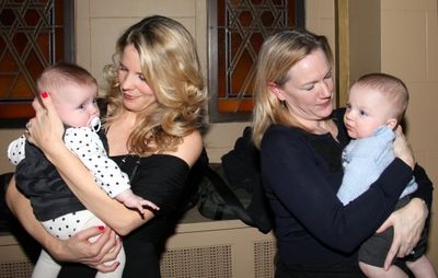 Kelli O'Hara & Kathleen Marshall with Kathleen's babies Ella & Nathanie Photo