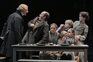 Daniel Gerroll (Ebenezer Scrooge), Kris L. Nelson (Bob Cratchit), Kate Howell (Martha Photo