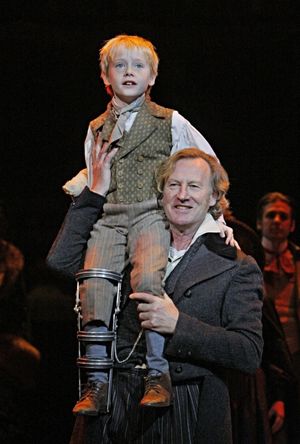 Daniel Gerroll (Ebenezer Scrooge) and Noah Ross Photo