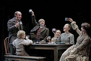 Kris L. Nelson (Bob Cratchit), Noah Ross (Tiny Tim), Noah Coon (Peter Cratchit), Eliz Photo