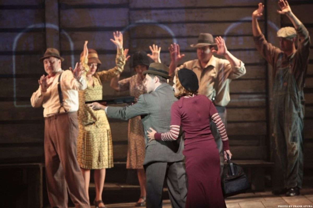 Jeremy Jordan and Laura Osnes with the BONNIE & CLYDE Company at 