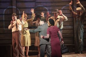 Jeremy Jordan and Laura Osnes with the BONNIE & CLYDE Company Photo