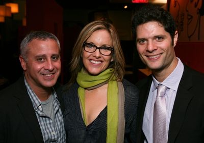 Producer David Stone, cast member Alice Ripley and Composer Tom Kitt Photo