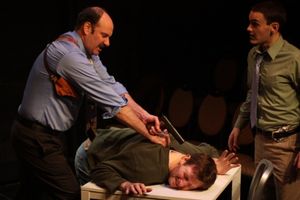 Dan Sharkey (Simmons), Brad Makarowski (Weldon), and Montgomery Sutton (Jake) Photo