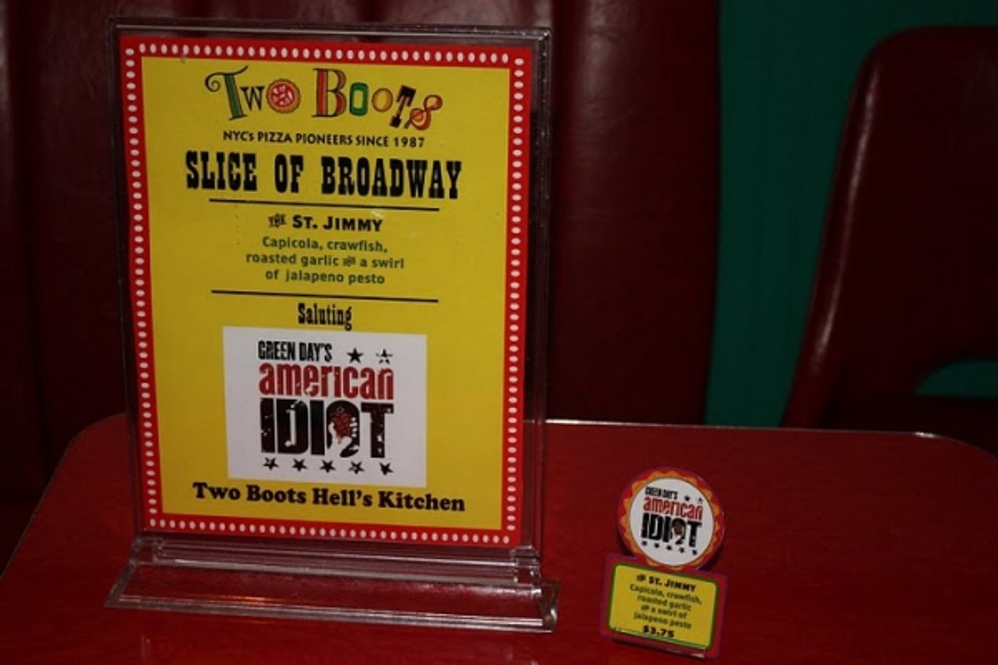 Photo Flash: Two Boots Celebrates AMERICAN IDIOT with 'The St. Jimmy' Slice  Image