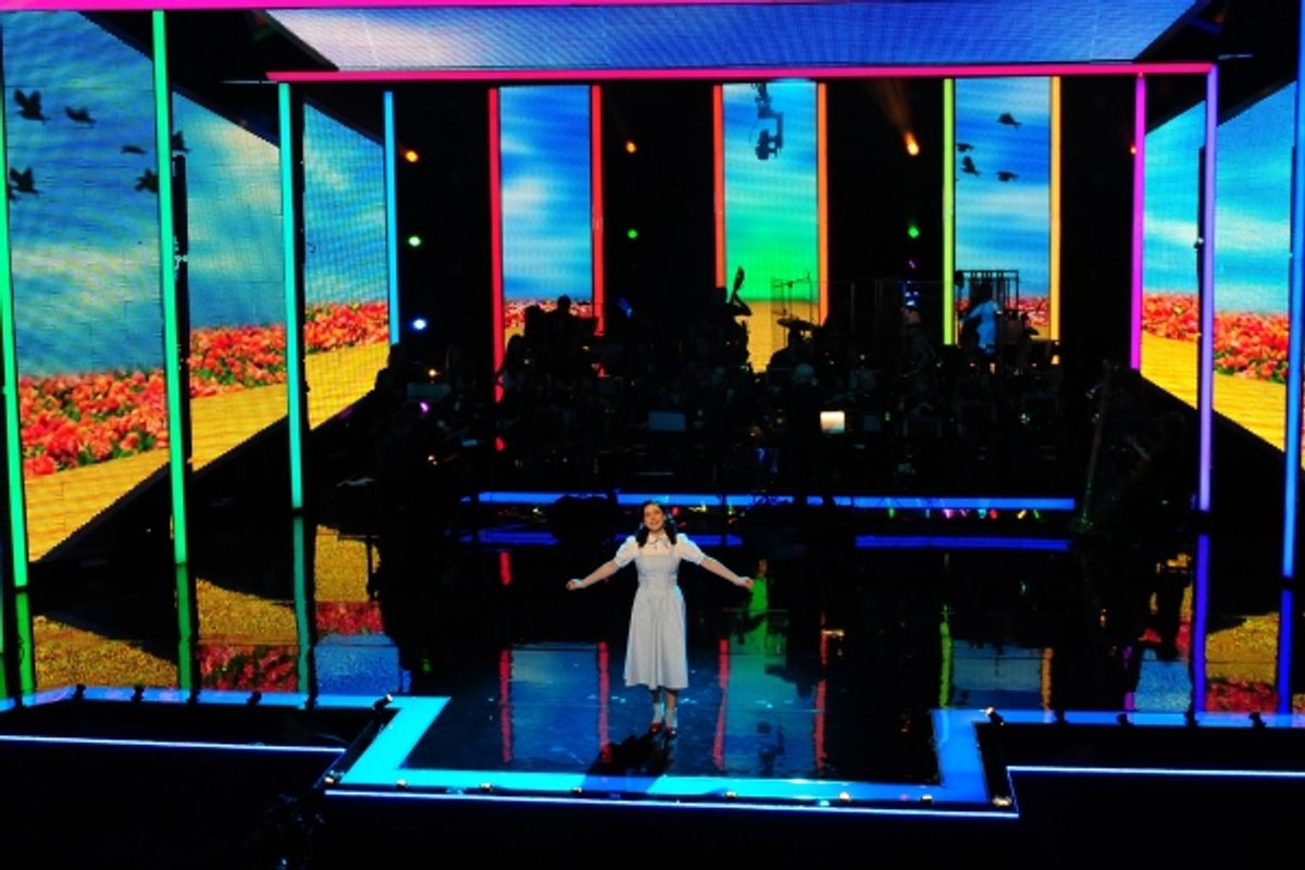 Danielle Hope onstage at the London Palladium at 