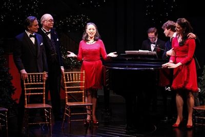 Martin Vidnovic, Simon Jones, Victoria Mallory, musical director John Bell, Ashley Ro Photo