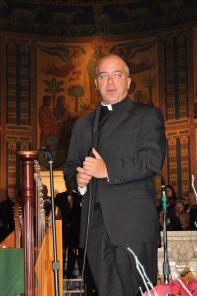 Rev. Monsignor Thomas M. Coogan welcomes everyone to St. Patrick's Church in Bay Shor Photo