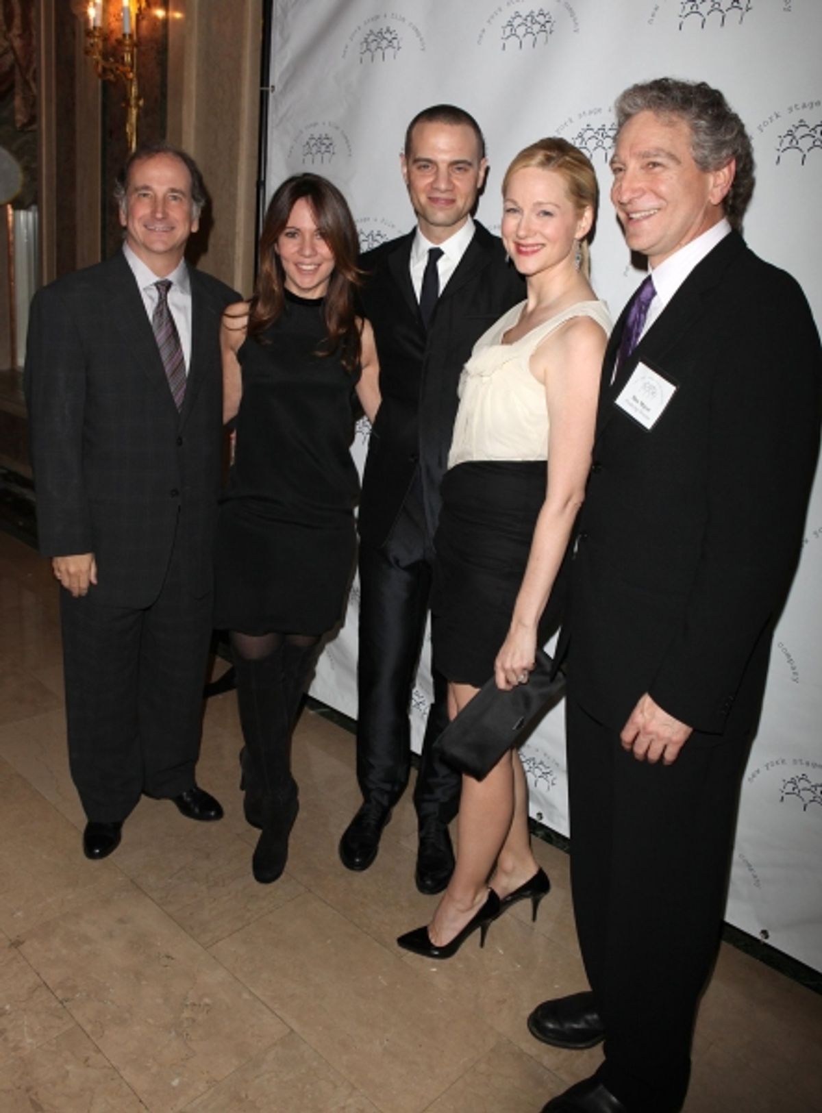 Mark Linn-Baker, a guest, Honoree Jordan Roth, Honoree Laura Linney, and Max Mayer  at 