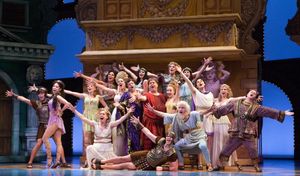 The entire acting company, with Bruce Dow as Pseudolus in the centre @ BroadwayWorld The entire acting company, with Bruce Dow as Pseudolus in the centre Photo