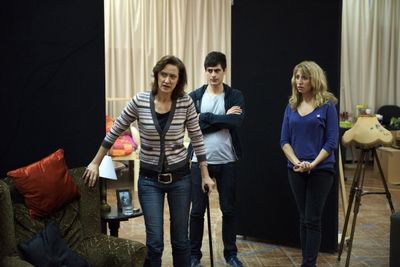 Haydn Gwynne, Vincent Montuel, and Daisy Haggard Photo