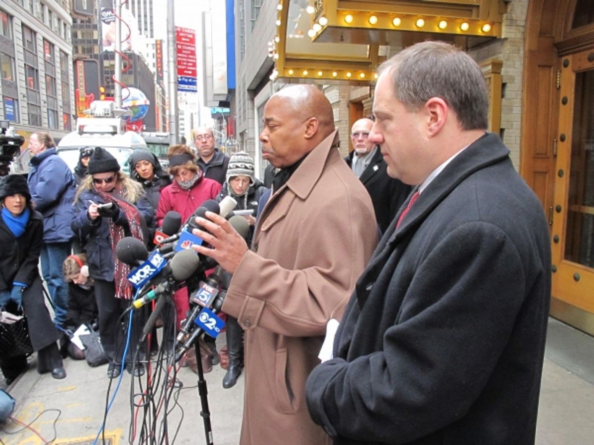  Assemblyman Rory Lancman Hold Safety Press Conference at SPIDER-MAN Theater at 
