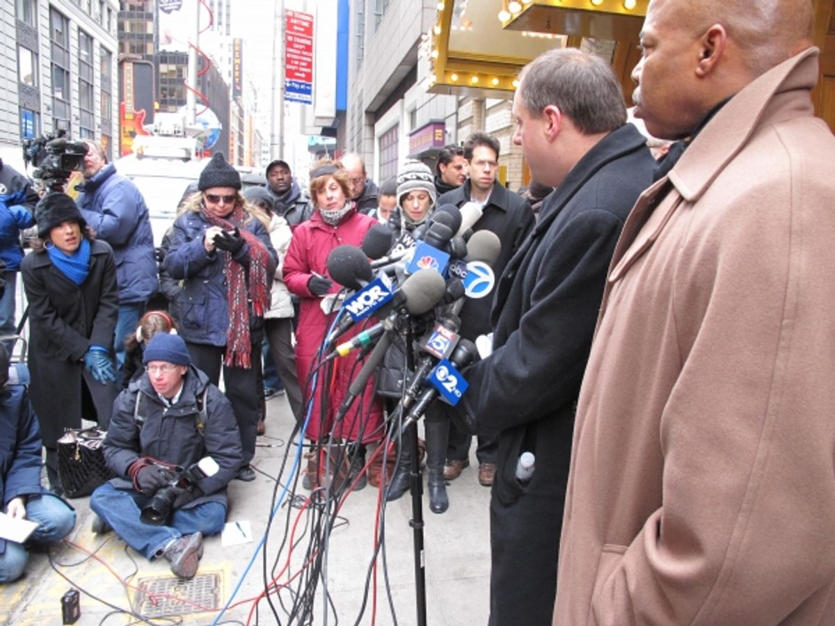  Assemblyman Rory Lancman Hold Safety Press Conference at SPIDER-MAN Theater at 