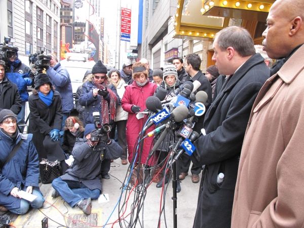  Assemblyman Rory Lancman Hold Safety Press Conference at SPIDER-MAN Theater Photo