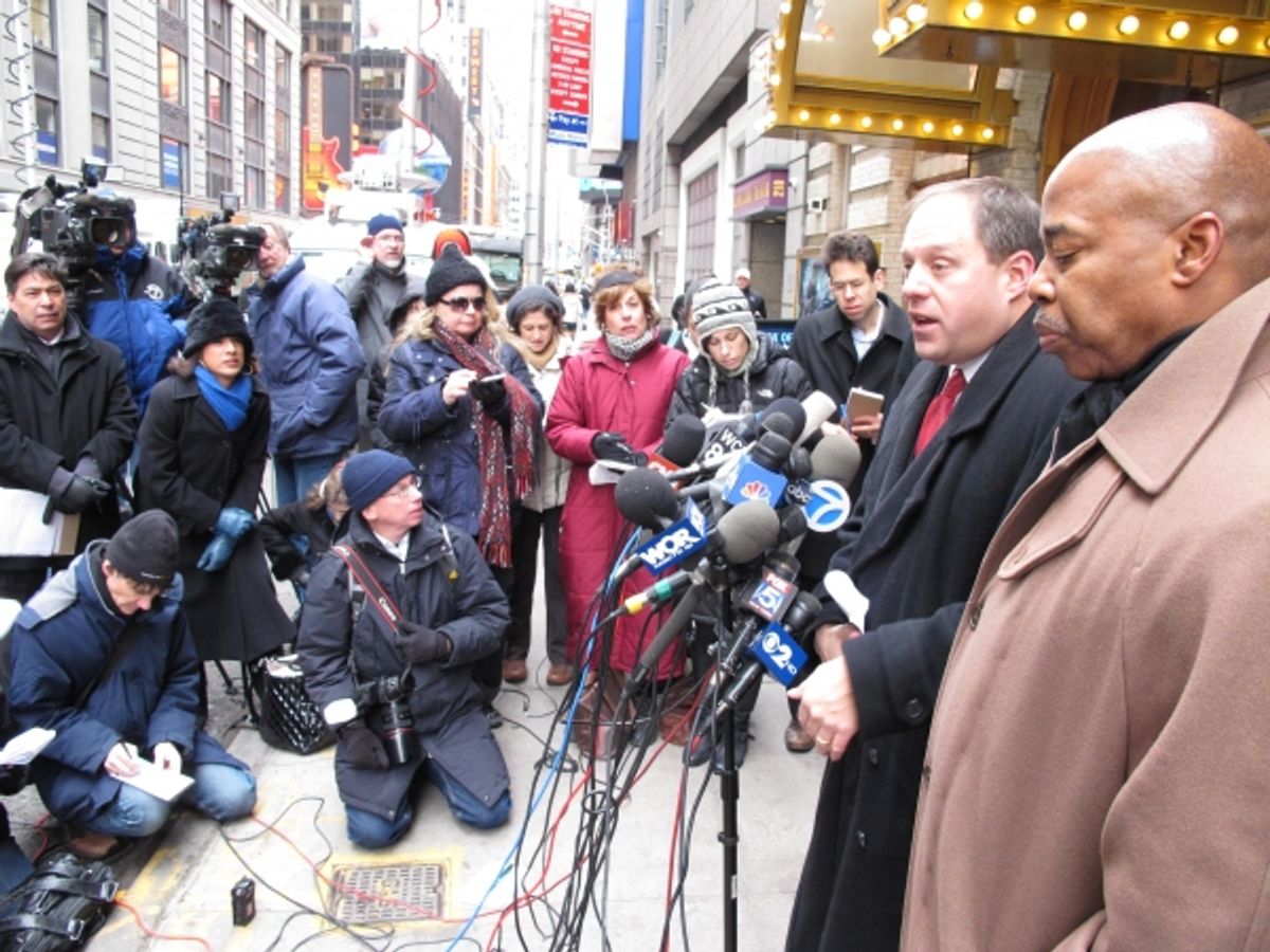  Assemblyman Rory Lancman Hold Safety Press Conference at SPIDER-MAN Theater at 