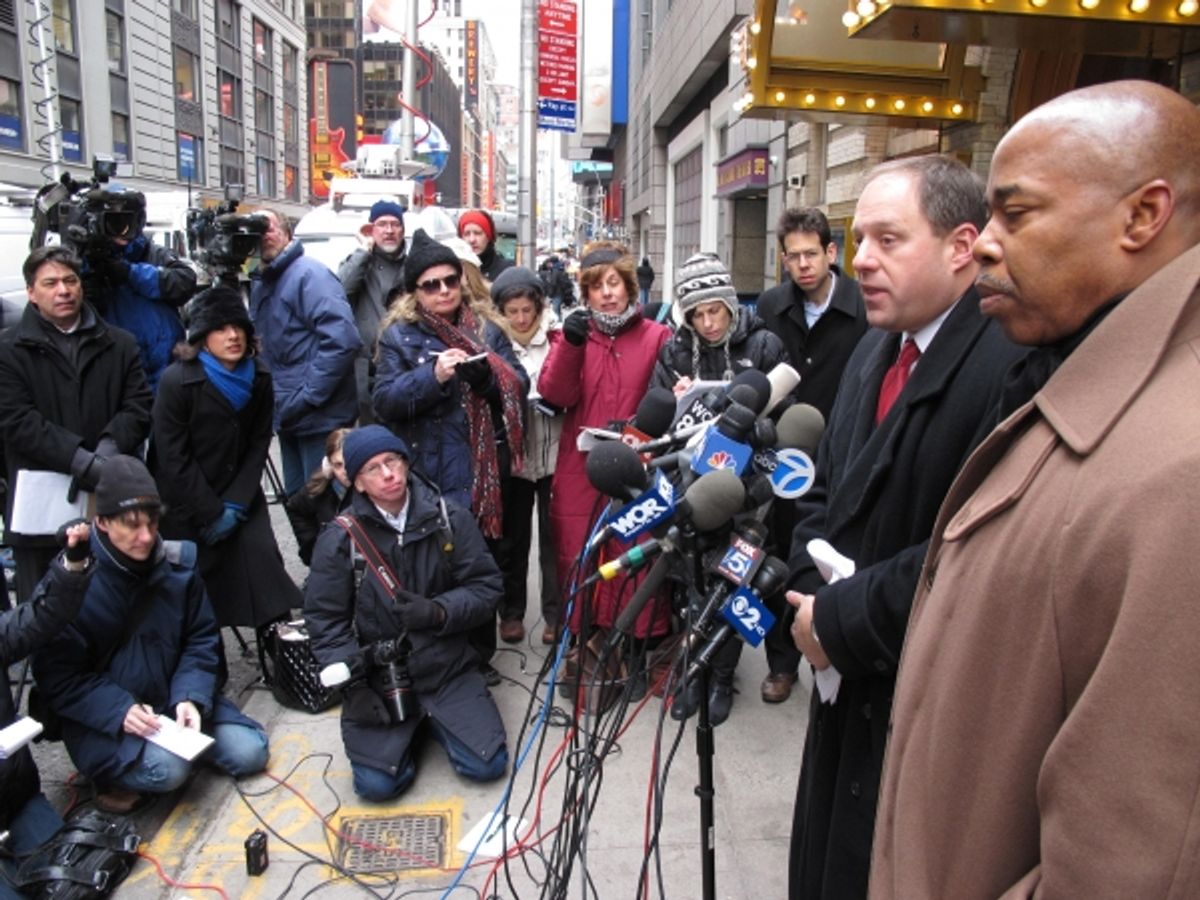  Assemblyman Rory Lancman Hold Safety Press Conference at SPIDER-MAN Theater at 