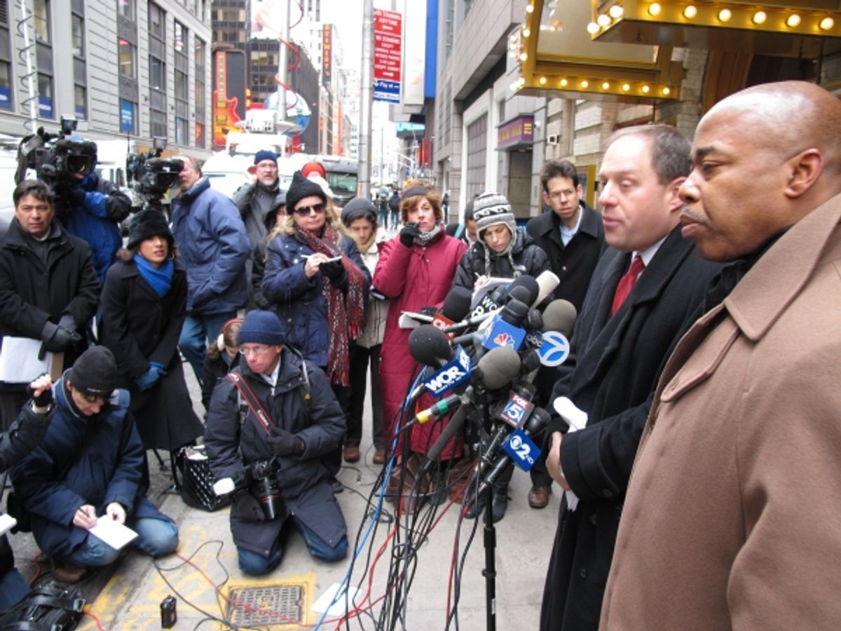  Assemblyman Rory Lancman Hold Safety Press Conference at SPIDER-MAN Theater at 