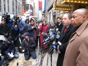  Assemblyman Rory Lancman Hold Safety Press Conference at SPIDER-MAN Theater Photo