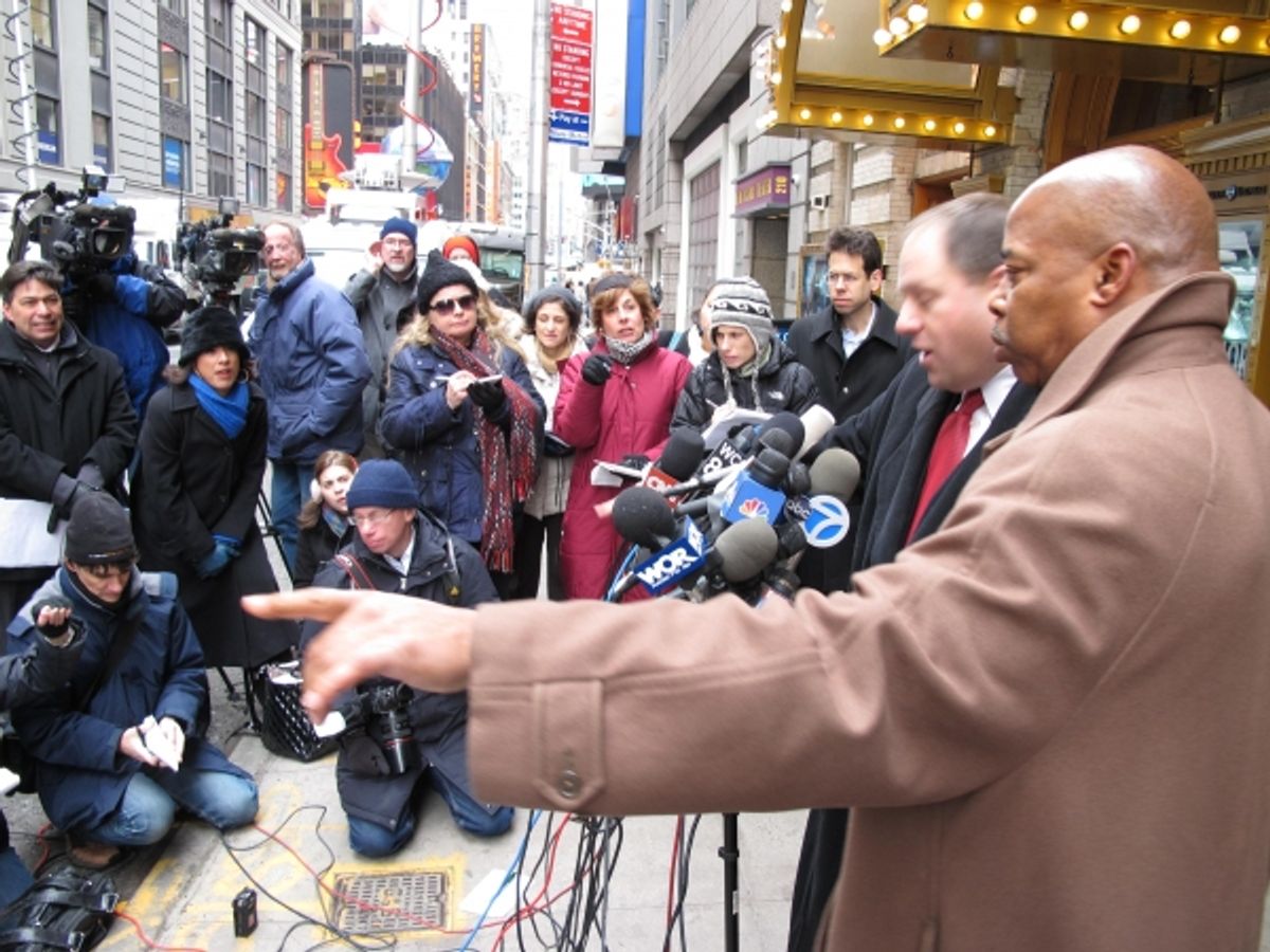 Assemblyman Rory Lancman Hold Safety Press Conference at SPIDER-MAN Theater at 