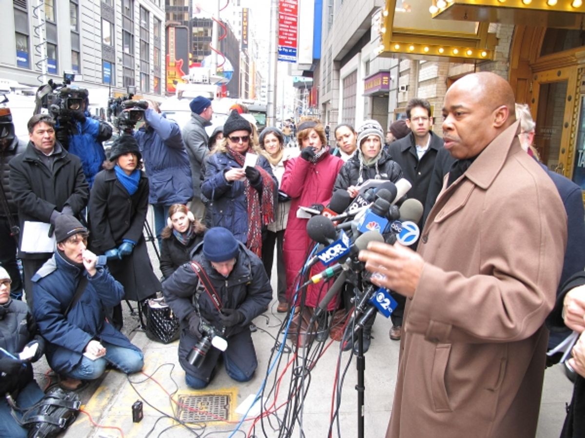 Assemblyman Rory Lancman Hold Safety Press Conference at SPIDER-MAN Theater at 