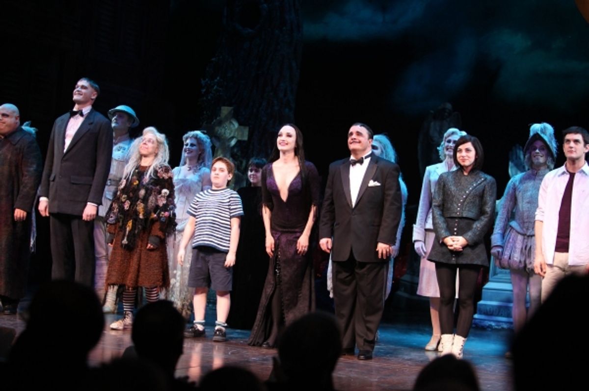 Kevin Chamberlain, Zachary James, Jackie Hoffman, Bebe Neuwirth, Nathan Lane, Adam Riegler, Krysta Rodriguez, Wesley Taylor  - THE ADDAMS FAMILY' at the Lunt-Fontanne Theatre on 4/8/2010 at 