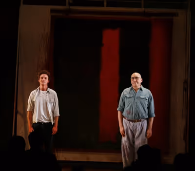 Eddie Redmayne & Alfred Molina - "RED" at the Golden Theatre on 4/1/2010 Photo