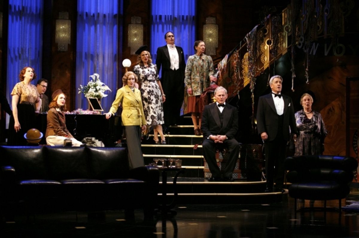 Victor Garber with ensemble cast members: Harriet Harris, Brooks Ashmanskas, Holley Fain, Lisa Banes, Pamela Jane Gray, James Joseph O'Neil, Nancy Carroll, Richard Poe & Alice Duffy - 'PRESENT LAUGHTER' at the Roundabout Theatre Company's American Airline at 