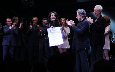 Des McAnuff, Jarrod Spector, Frankie Valli & Bob Gaudio with Commissioner Katherine O Photo