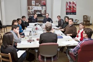 The cast, with Director Joseph Hanreddy @ BroadwayWorld The cast, with Director Joseph Hanreddy Photo