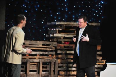 (L to R) Brent (Scot Greenwell) and Mark (Dan Scharbrough) meet at Brent's New York a Photo