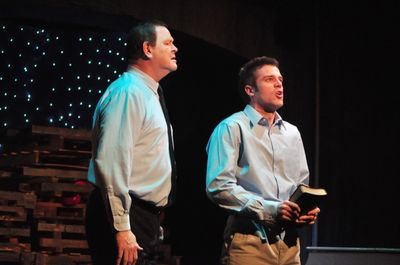 (L to R) Mark (Dan Scharbrough) and his son Andy (Matt Goodrich) in a scene from Norw Photo