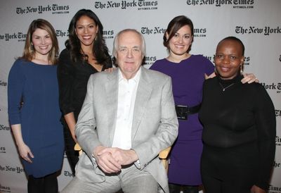 (L-R) Heidi Blickenstaff, aMerle Dandridge, lyricist and author Tim Rice, Ashley Brow Photo