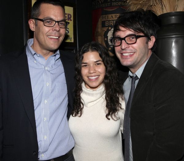 Adam Bock, America Ferrera and Trip Cullman Photo