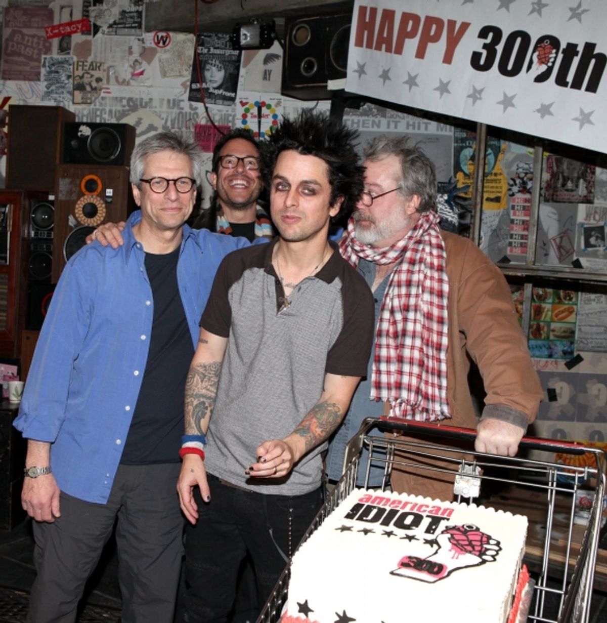 Billy Joe Armstrong (Green Day) with director Michael Mayer, producer Ira Pittelman & producer Tom Hulce  at 