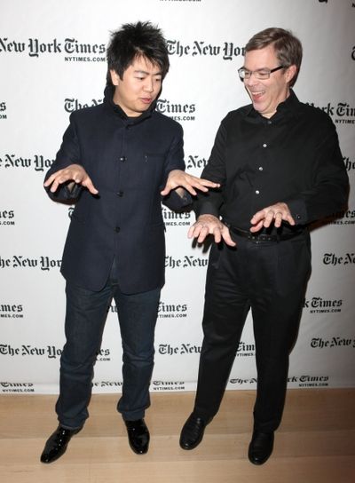 Classical pianist Lang Lang and writer James Barron  Photo