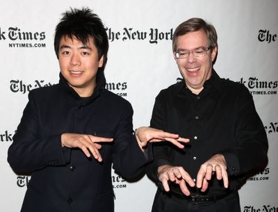 Classical pianist Lang Lang and writer James Barron  Photo