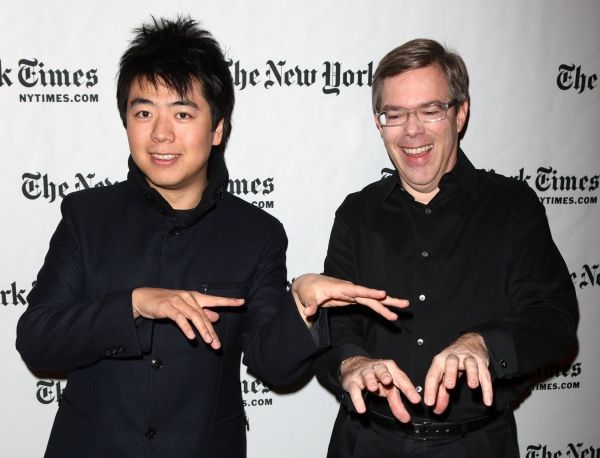 Classical pianist Lang Lang and writer James Barron  Photo