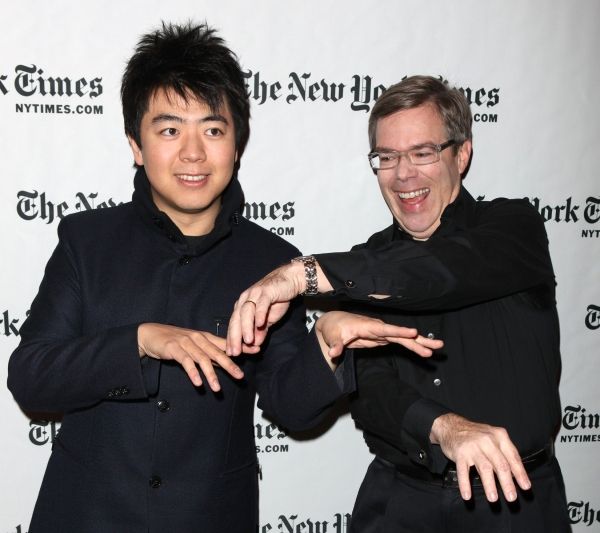 Classical pianist Lang Lang and writer James Barron  Photo