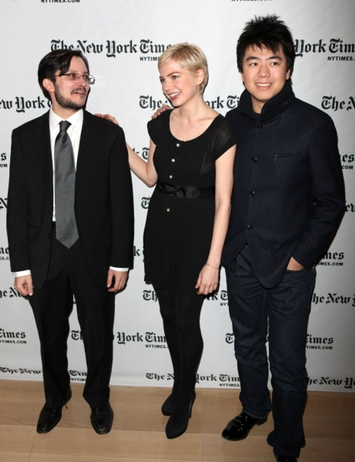 N.Y. Times culture reporter Dave Itzkof & Michelle Williams  with Lang Lang at 