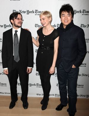 N.Y. Times culture reporter Dave Itzkof & Michelle Williams  with Lang Lang Photo