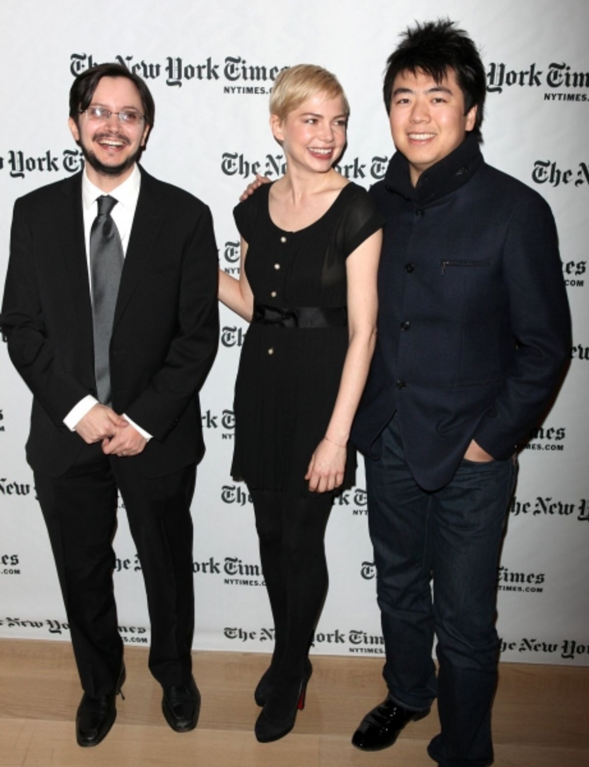 N.Y. Times culture reporter Dave Itzkof & Michelle Williams  with Lang Lang at 