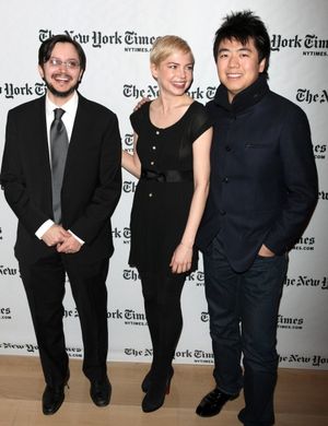 N.Y. Times culture reporter Dave Itzkof & Michelle Williams  with Lang Lang Photo
