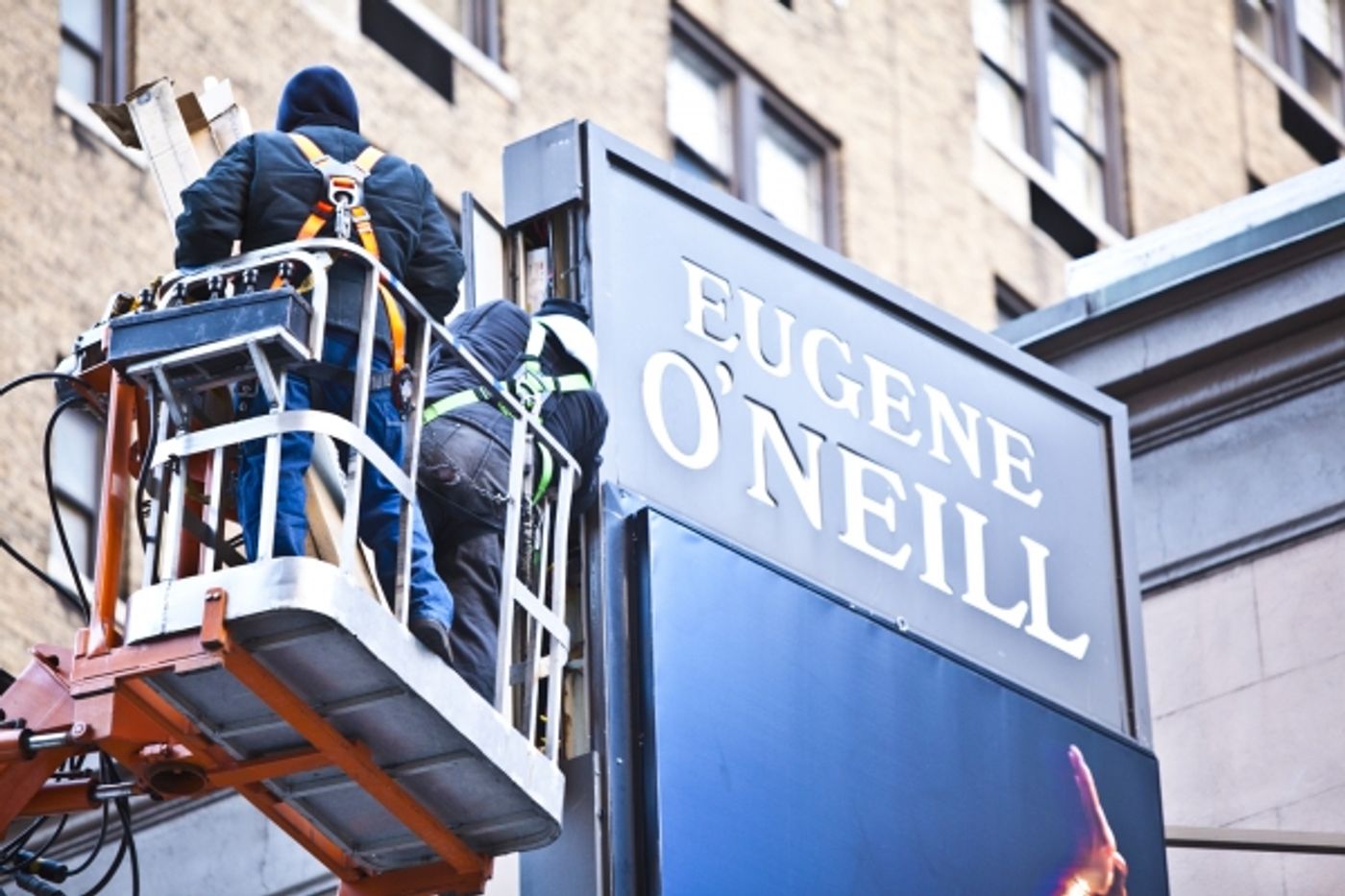 Photo Coverage: BOOK OF MORMON Marquee is Going Up! Part 1 Photo Coverage: BOOK OF MORMON Marquee is Going Up! Part 1 Image