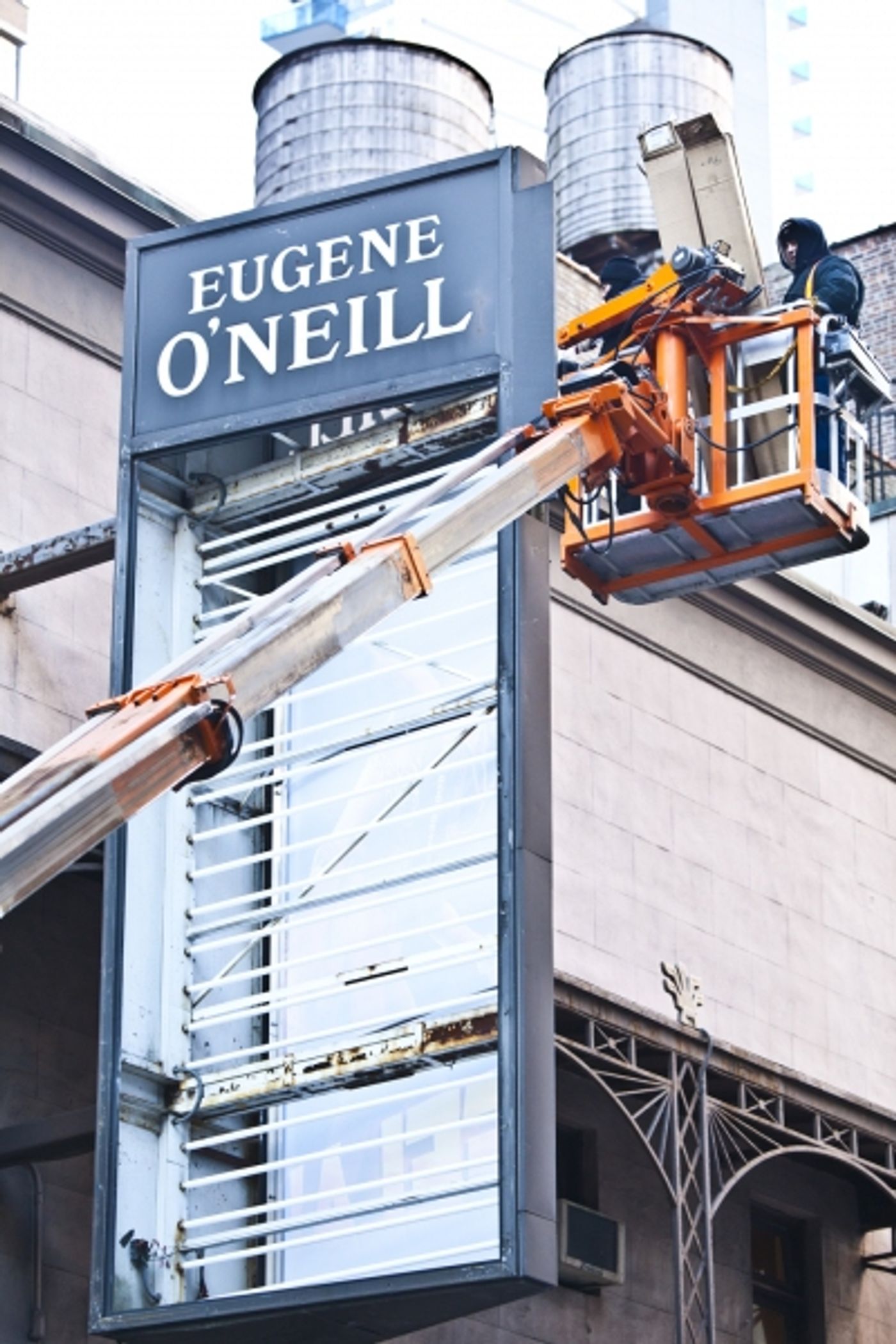 Photo Coverage: BOOK OF MORMON Marquee is Going Up! Part 1 Photo Coverage: BOOK OF MORMON Marquee is Going Up! Part 1 Image