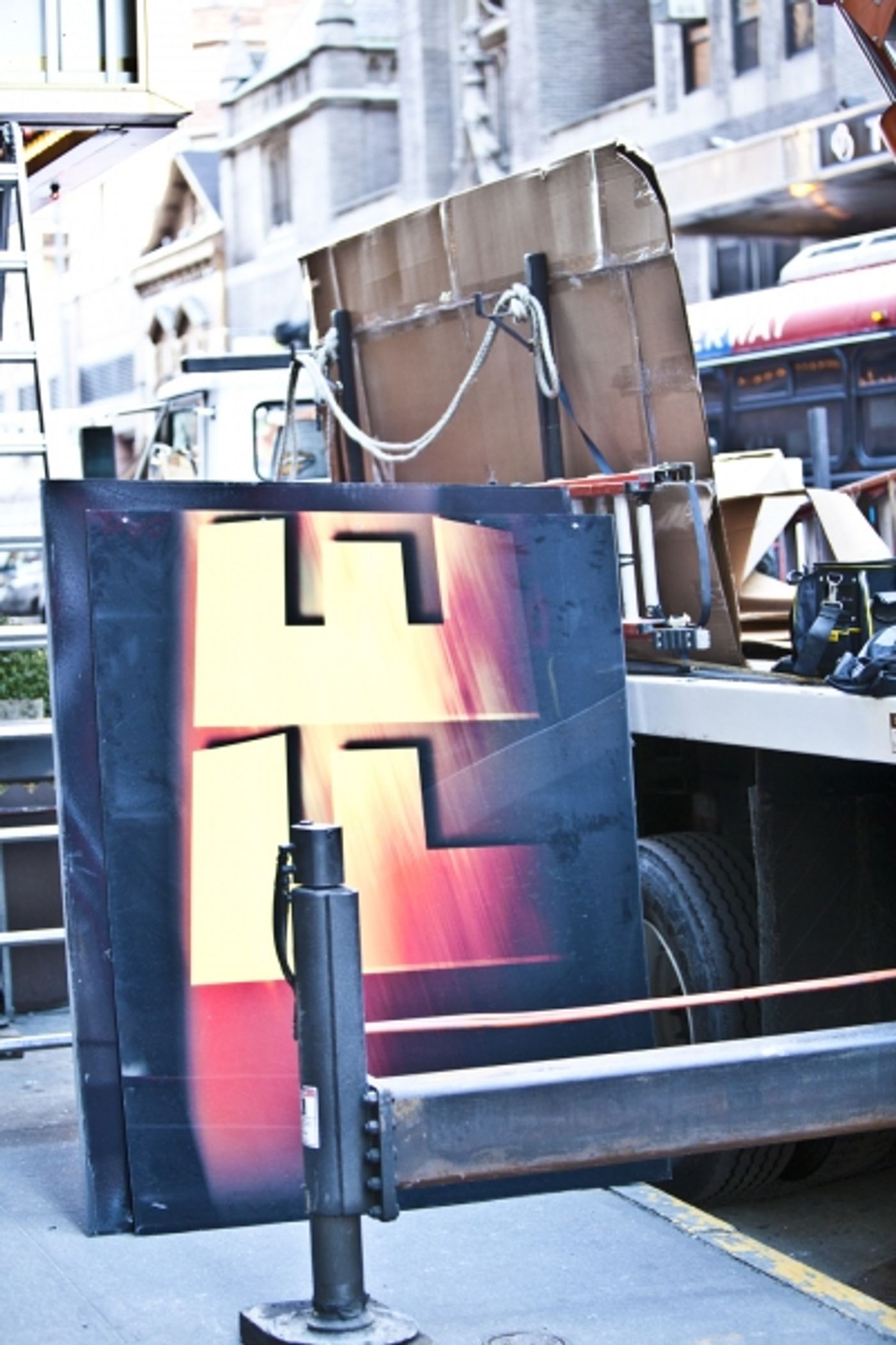 Photo Coverage: BOOK OF MORMON Marquee is Going Up! Part 1 Photo Coverage: BOOK OF MORMON Marquee is Going Up! Part 1 Image